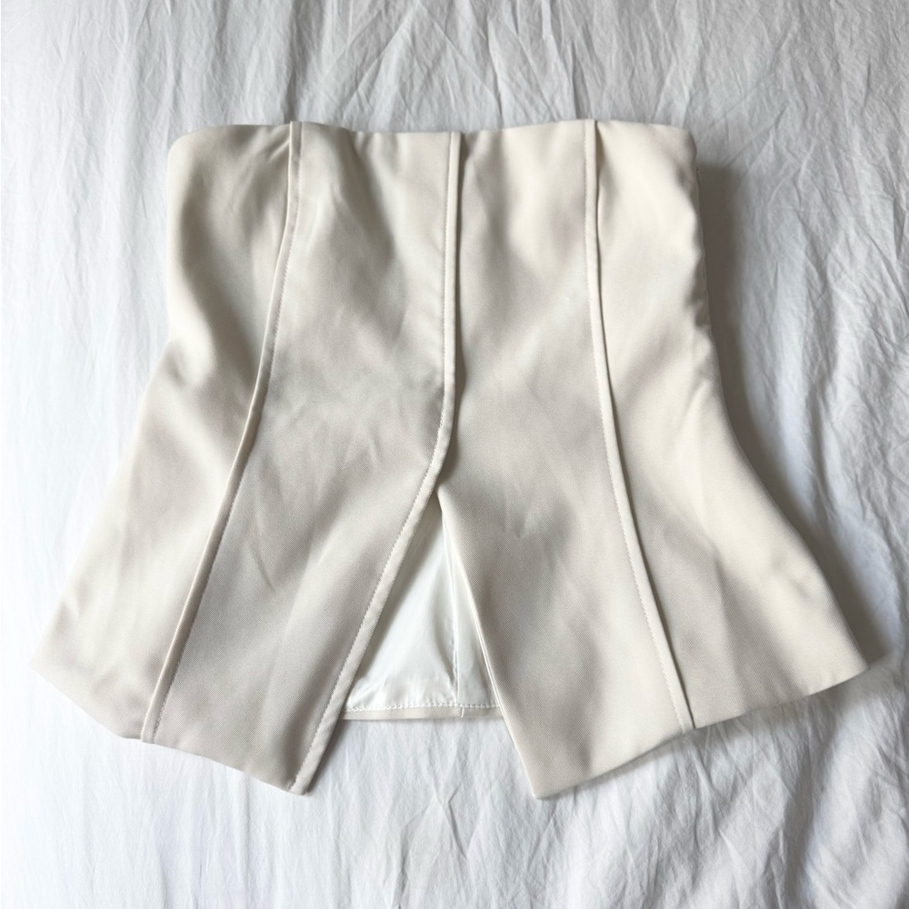 Princess Polly Cream Strapless Top